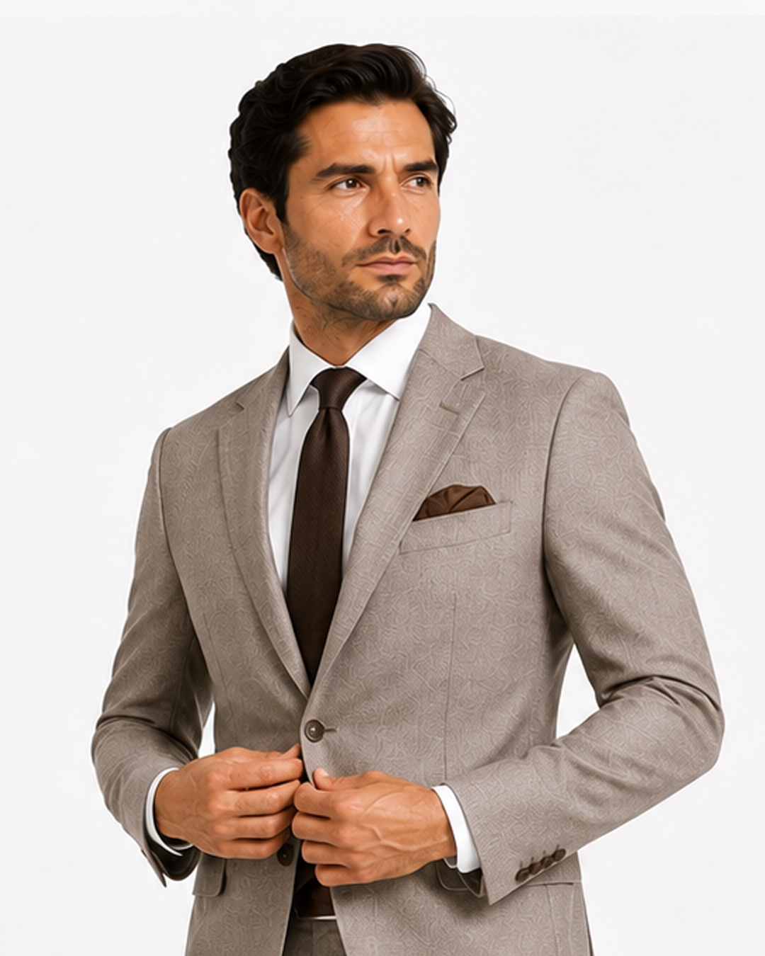 Beige Formal Two-Piece Suit