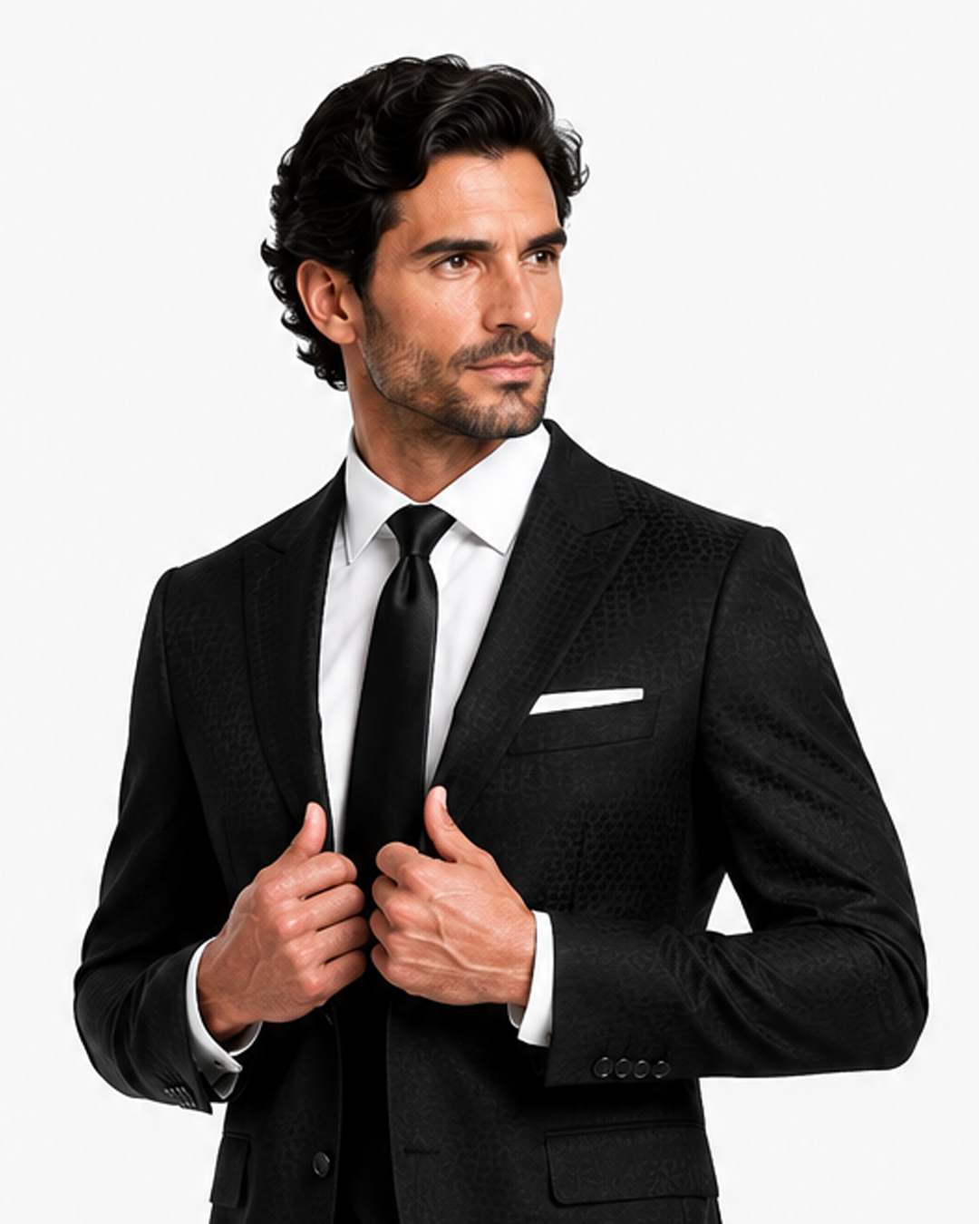 Black Peak Lapel Formal Suit