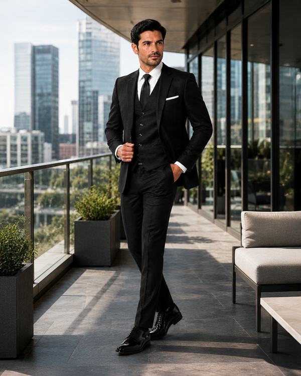 Black Three-Piece Cerimonia Suit