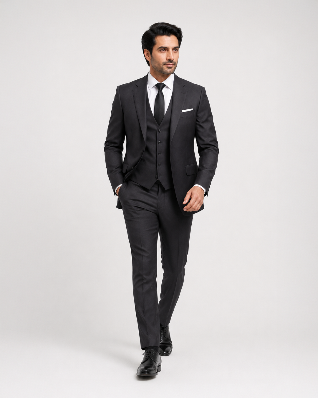 Charcoal Three-Piece Executive Suit