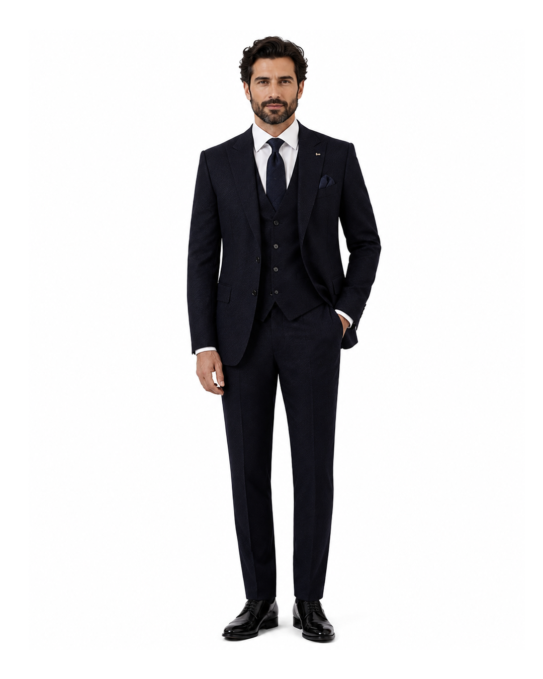 Midnight Three-Piece Wedding Suit