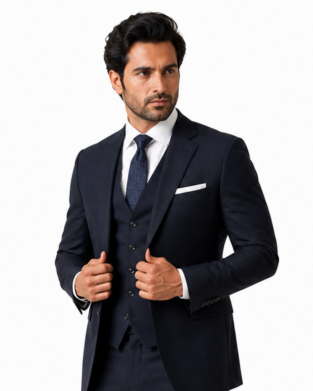 Navy Three-Piece Business Suit